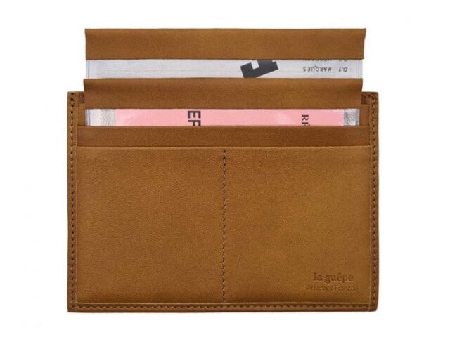 La Guêpe - Petite Maroquinerie - Porte papier auto compact "Luxe"  tout cuir gold - PM-003-01