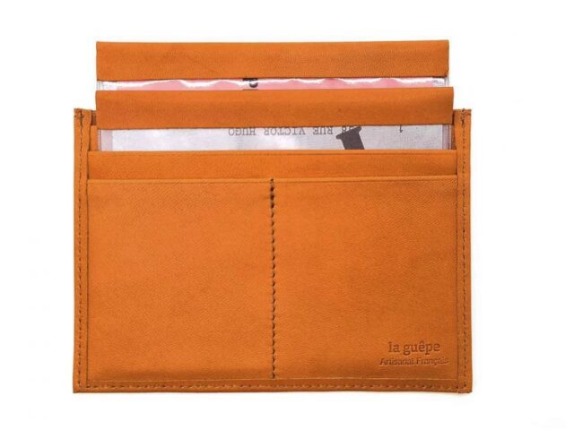 La Guêpe - Petite Maroquinerie - Porte papier auto compact "Luxe"  tout cuir gold - PM-003-01