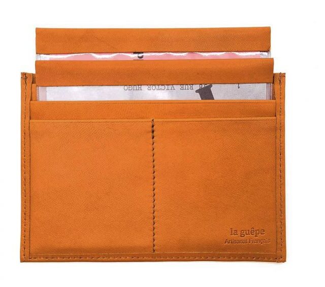 La Guêpe - Petite Maroquinerie - Porte papier auto compact "Luxe"  tout cuir gold - PM-003-01
