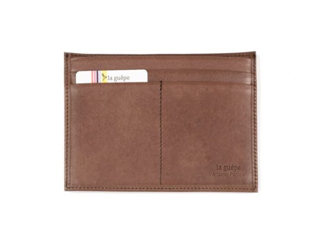 La Guêpe - Petite Maroquinerie - Porte papier auto compact "Luxe"  tout cuir marron - PM-003-01