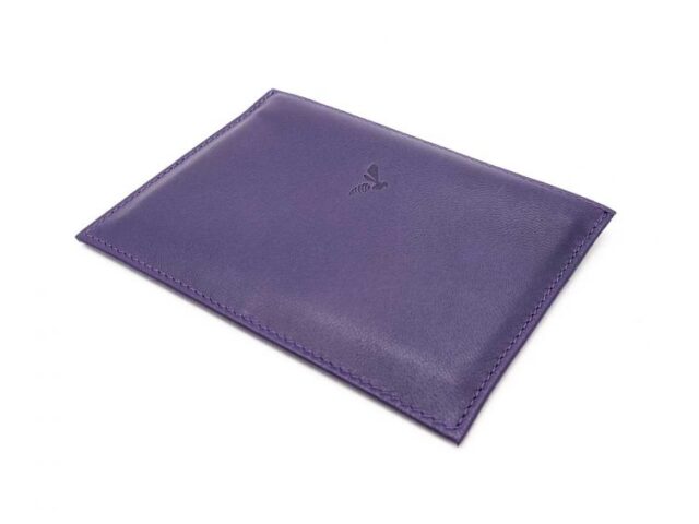 La Guêpe - Petite Maroquinerie - Porte papier auto compact "Luxe"  tout cuir myrtille - PM-003-01