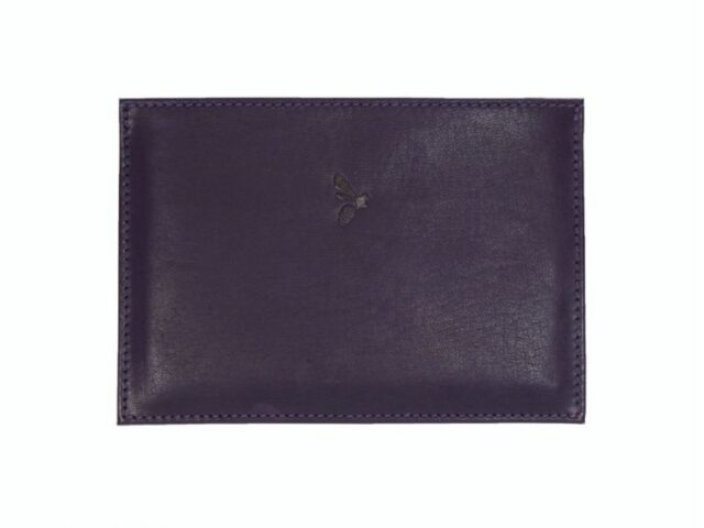 La Guêpe - Petite Maroquinerie - Porte papier auto compact "Luxe"  tout cuir myrtille - PM-003-01