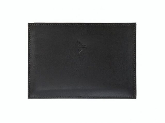 La Guêpe - Petite Maroquinerie - Porte papier auto compact "Luxe"  tout cuir noir - PM-003-01