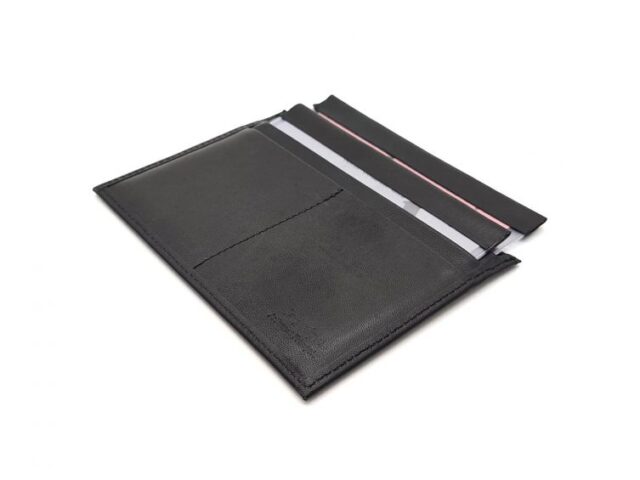La Guêpe - Petite Maroquinerie - Porte papier auto compact "Luxe"  tout cuir noir - PM-003-01