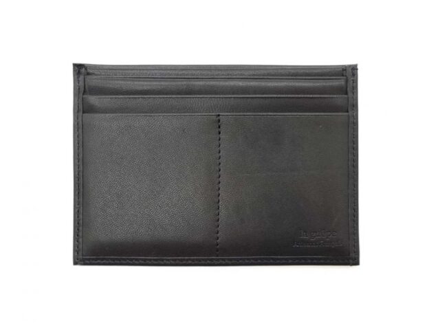 La Guêpe - Petite Maroquinerie - Porte papier auto compact "Luxe"  tout cuir noir - PM-003-01