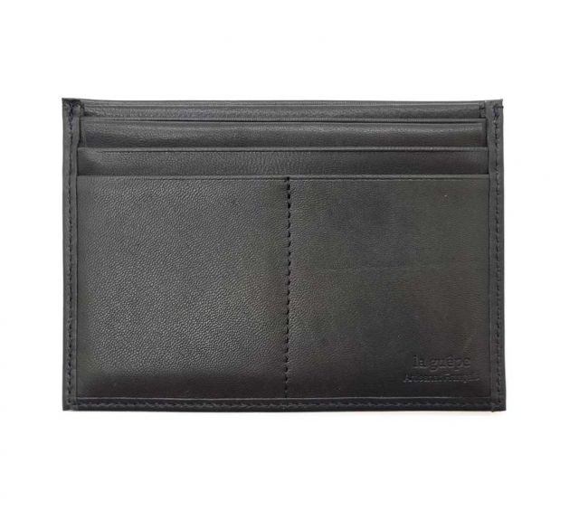 La Guêpe - Petite Maroquinerie - Porte papier auto compact "Luxe"  tout cuir noir - PM-003-01