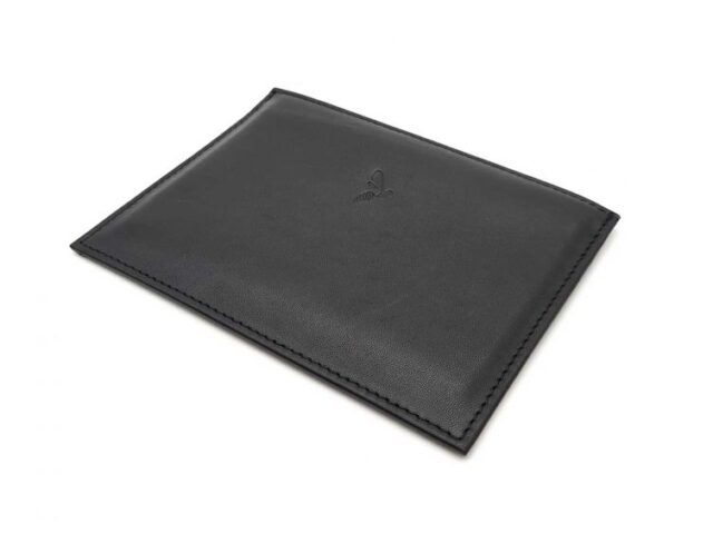 La Guêpe - Petite Maroquinerie - Porte papier auto compact "Luxe"  tout cuir noir - PM-003-01