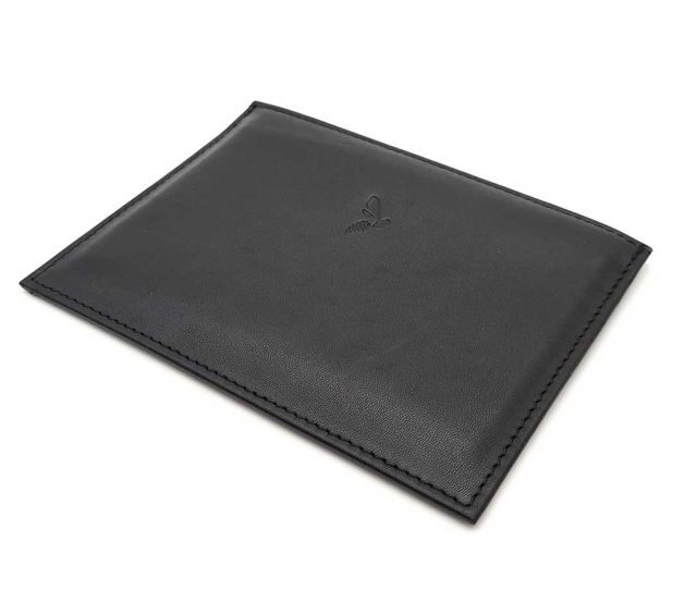 La Guêpe - Petite Maroquinerie - Porte papier auto compact "Luxe"  tout cuir noir - PM-003-01