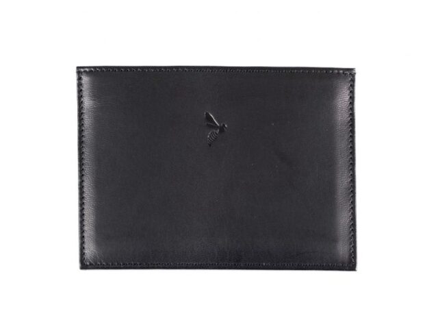 La Guêpe - Petite Maroquinerie - Porte papier auto compact "Luxe"  tout cuir noir - PM-003-01