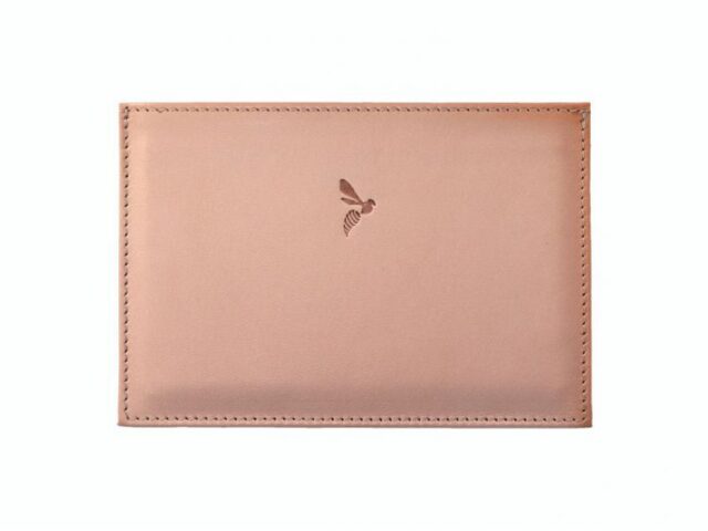La Guêpe - Petite Maroquinerie - Porte papier auto compact "Luxe" tout cuir nude - PM-003-01