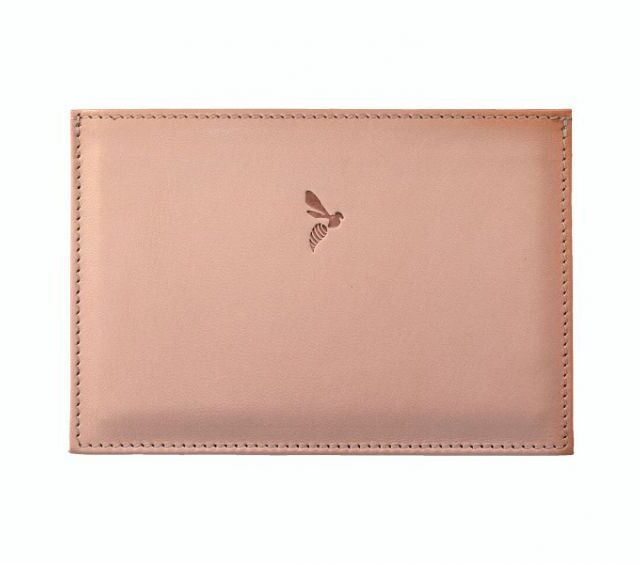 La Guêpe - Petite Maroquinerie - Porte papier auto compact "Luxe" tout cuir nude - PM-003-01
