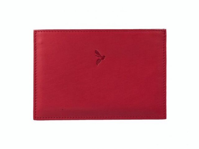La Guêpe - Petite Maroquinerie - Porte papier auto compact "Luxe" tout cuir rouge - PM-003-01