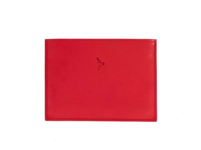 La Guêpe - Petite Maroquinerie - Porte papier auto compact "Luxe" tout cuir rouge - PM-003-01