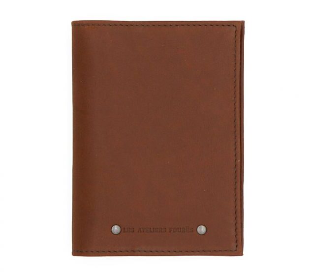 La Guêpe - Petite Maroquinerie - Porte passeport en cuir fauve - B41