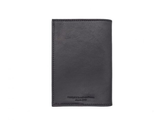 La Guêpe - Petite Maroquinerie - Porte passeport en cuir noir - B41