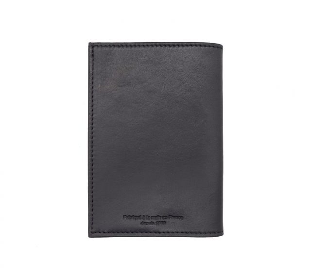 La Guêpe - Petite Maroquinerie - Porte passeport en cuir noir - B41