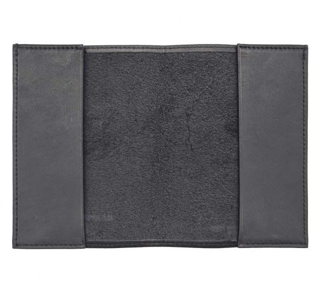 La Guêpe - Petite Maroquinerie - Porte passeport en cuir noir - B41