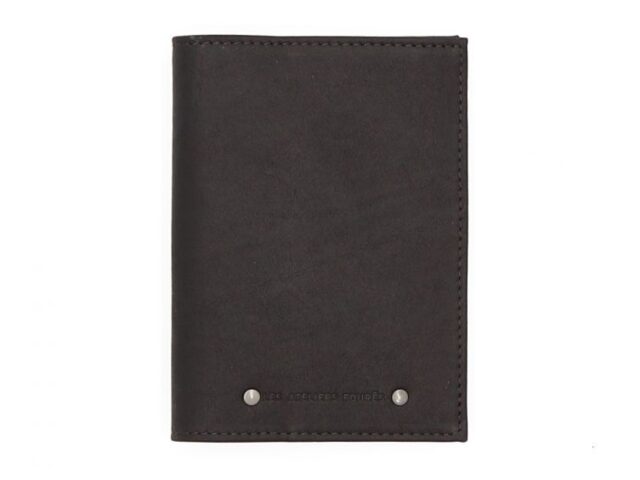 La Guêpe - Petite Maroquinerie - Porte passeport en cuir noir - B41