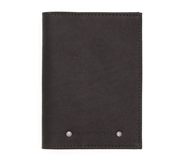 La Guêpe - Petite Maroquinerie - Porte passeport en cuir noir - B41