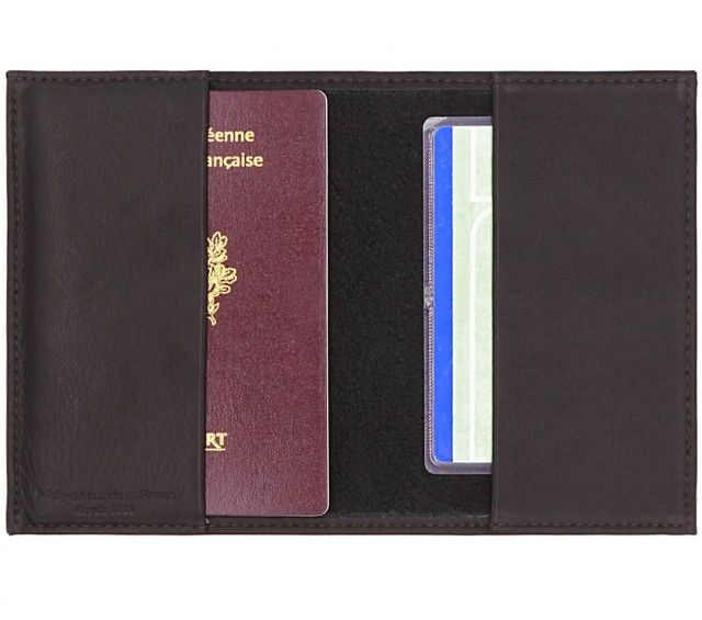 La Guêpe - Petite Maroquinerie - Porte passeport en cuir noir - B41