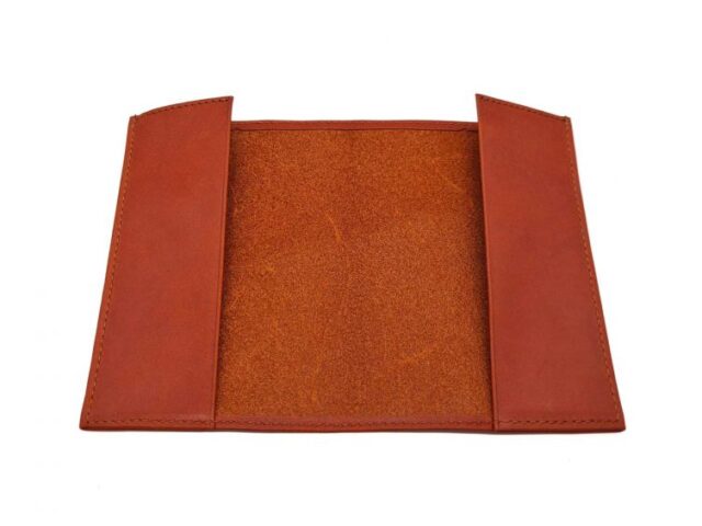 La Guêpe - Petite Maroquinerie - Porte passeport en cuir orange - B41