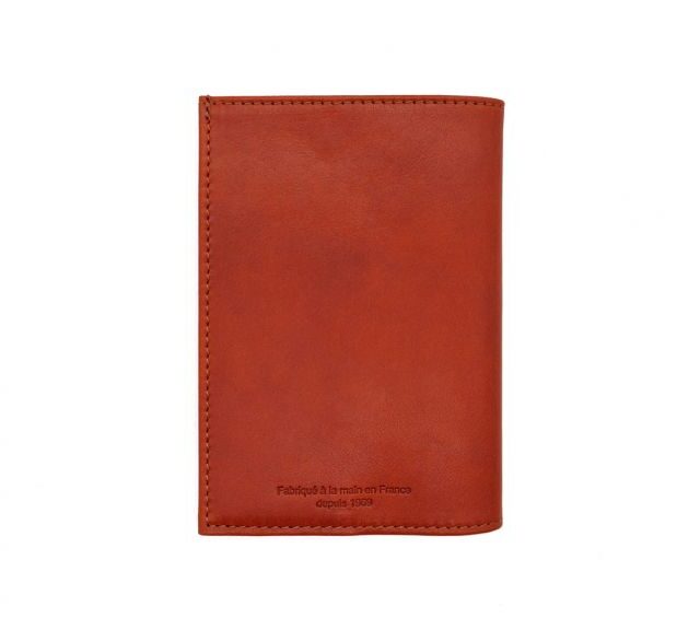 La Guêpe - Petite Maroquinerie - Porte passeport en cuir orange - B41