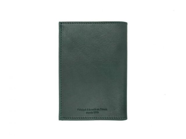 La Guêpe - Petite Maroquinerie - Porte passeport en cuir vert - B41