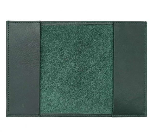 La Guêpe - Petite Maroquinerie - Porte passeport en cuir vert - B41