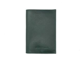 La Guêpe - Porte passeport en cuir vert  B41