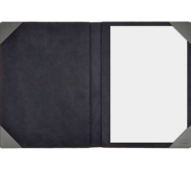 Lavoisier Maroquinier - Porte signature A4 en cuir gris - PS500