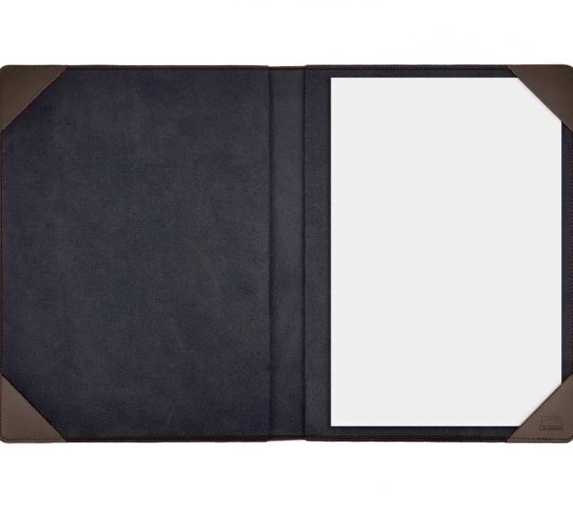 Lavoisier Maroquinier - Porte signature A4 en cuir marron foncé - PS500