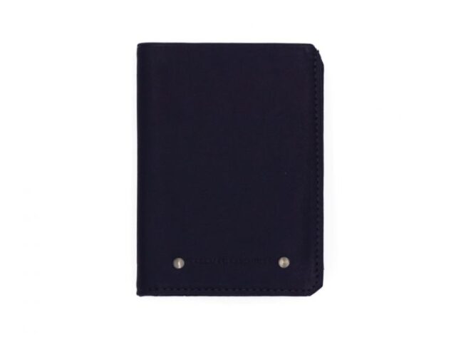 La Guêpe - Portefeuille 2 volets anti-rfid en cuir marine – 958 X