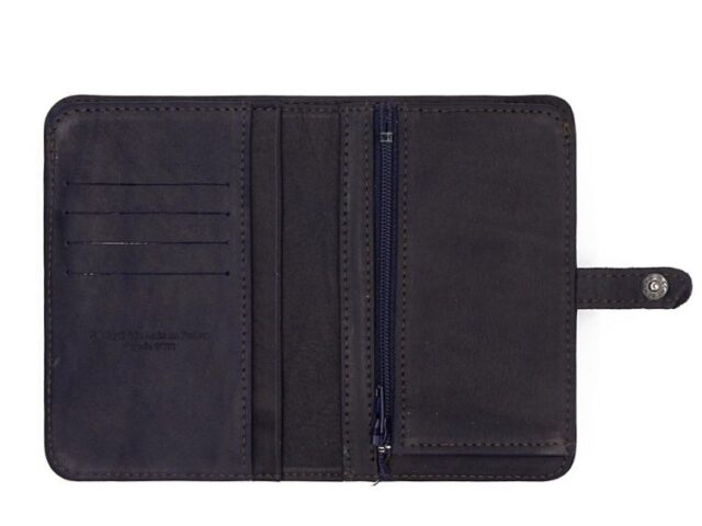 La Guêpe - Petite Maroquinerie - Portefeuille 2 volets en cuir marine - 901