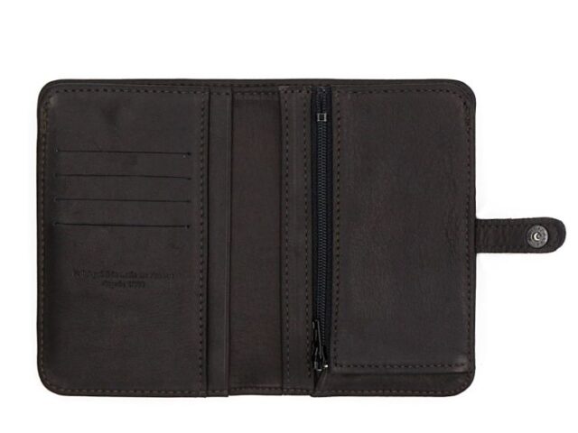 La Guêpe - Petite Maroquinerie - Portefeuille 2 volets en cuir noir - 901