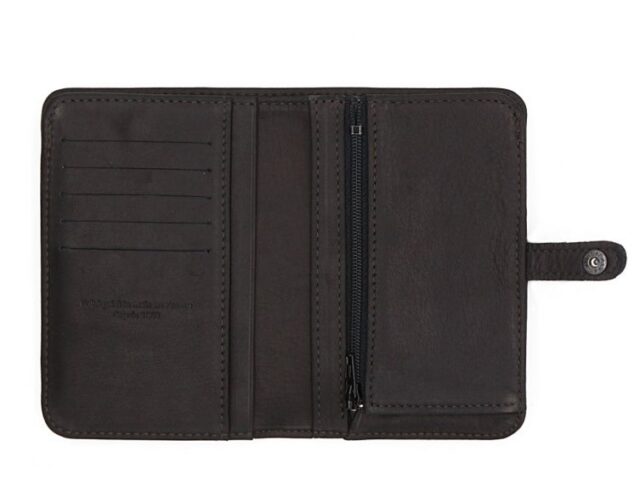 La Guêpe - Petite Maroquinerie - Portefeuille 2 volets en cuir noir - 901