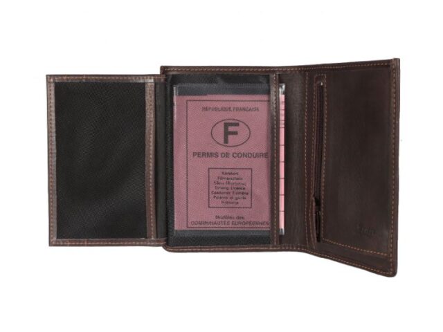 La Guêpe - Petite Maroquinerie - Portefeuille en cuir marron - 183