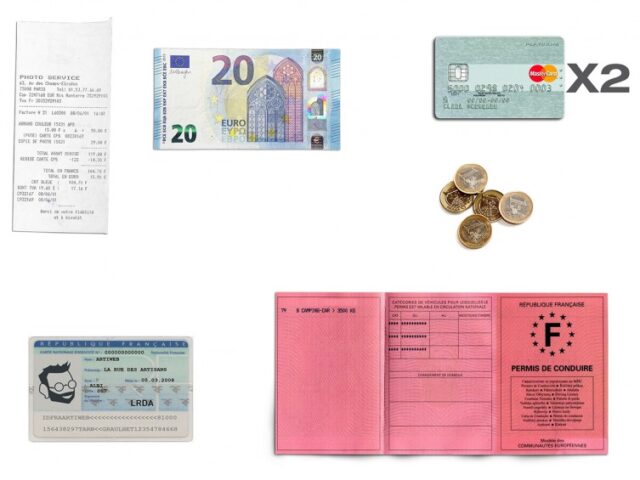 La Guêpe - Petite Maroquinerie - Portefeuille chaînette en cuir marron - 336