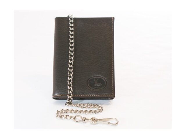 La Guêpe - Petite Maroquinerie - Portefeuille chaînette en cuir marron - 336