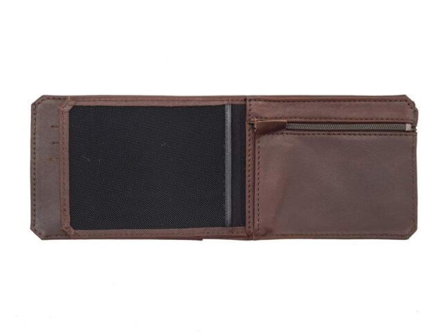 La Guêpe - Petite Maroquinerie - Portefeuille à l'italienne en cuir cognac 3 volets - 960