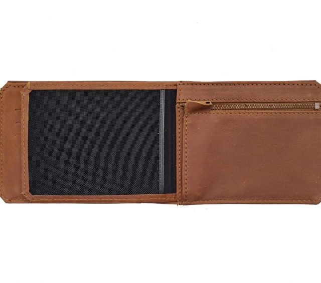 La Guêpe - Petite Maroquinerie - Portefeuille à l'italienne en cuir fauve 3 volets - 960