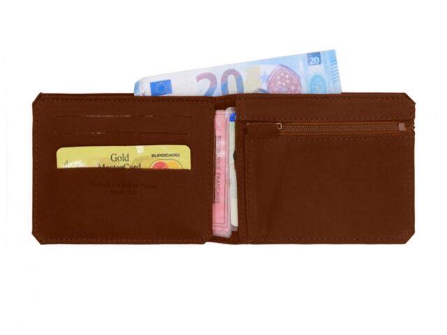 La Guêpe - Petite Maroquinerie - Portefeuille anti-RFID en cuir cognac - 9110 X