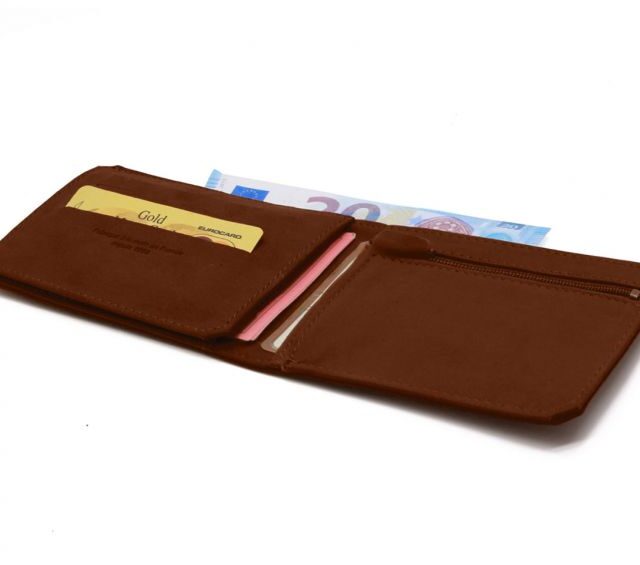 La Guêpe - Petite Maroquinerie - Portefeuille anti-RFID en cuir cognac - 9110 X