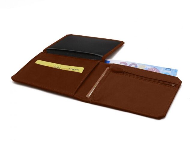 La Guêpe - Petite Maroquinerie - Portefeuille anti-RFID en cuir cognac - 9110 X