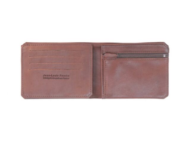 La Guêpe - Petite Maroquinerie - Portefeuille anti-RFID en cuir cognac - 9110 X