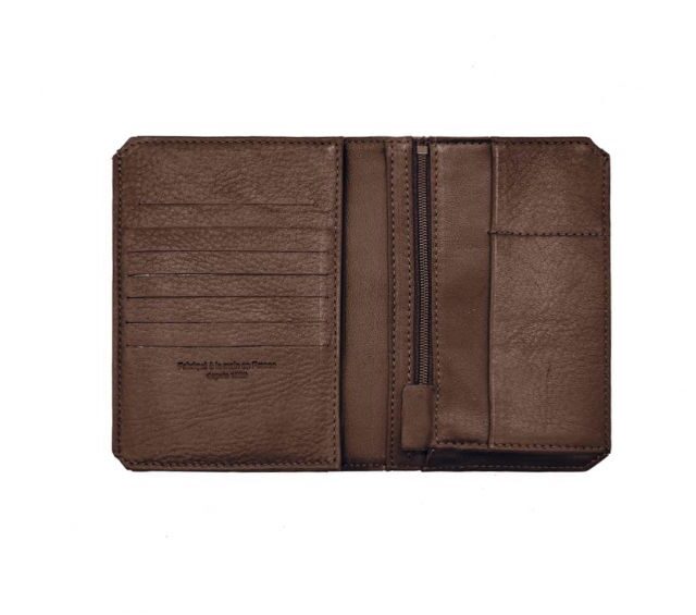 La Guêpe - Petite Maroquinerie - Portefeuille anti-RFID en cuir cognac - 9120 X