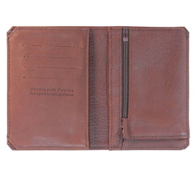 La Guêpe - Petite Maroquinerie - Portefeuille anti-RFID en cuir cognac - 949 X