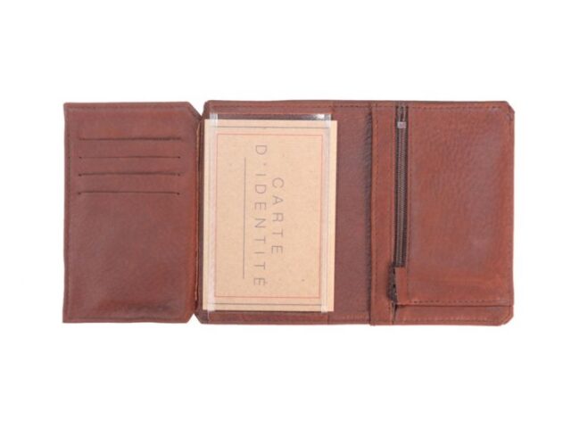 La Guêpe - Petite Maroquinerie - Portefeuille anti-RFID en cuir cognac - 949 X