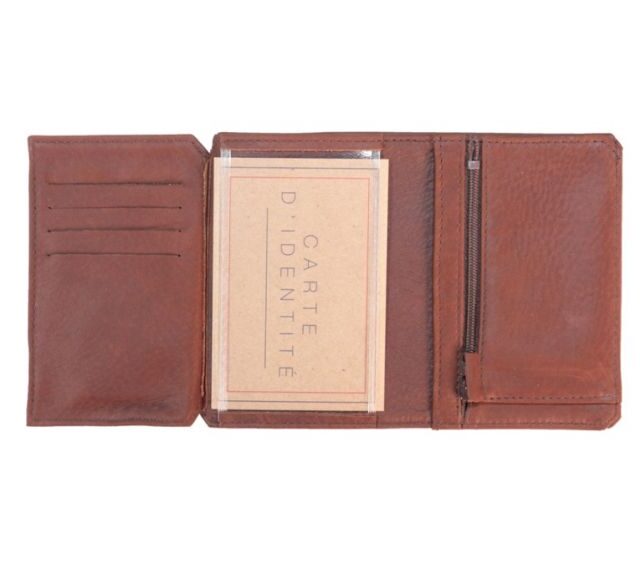 La Guêpe - Petite Maroquinerie - Portefeuille anti-RFID en cuir cognac - 949 X