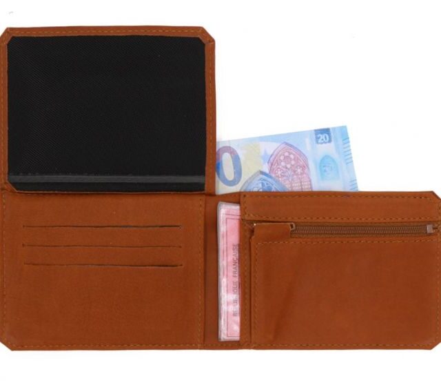 La Guêpe - Petite Maroquinerie - Portefeuille anti-RFID en cuir fauve - 9110 X