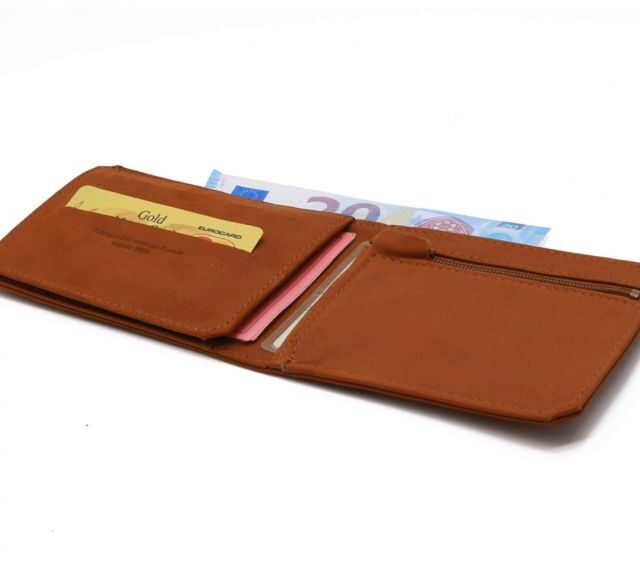 La Guêpe - Petite Maroquinerie - Portefeuille anti-RFID en cuir fauve - 9110 X